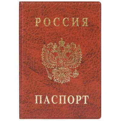 Большое фото товара - Обложка для паспорта ПВХ с тиснением коричневая 2203.В-104 ДПС, 12-121336. Вариант №1