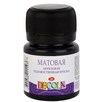 Большое фото товара - Акриловая краска матовая "Декола" 20мл Черная 14326810 Невская палитра, 12-132362. Вариант №1