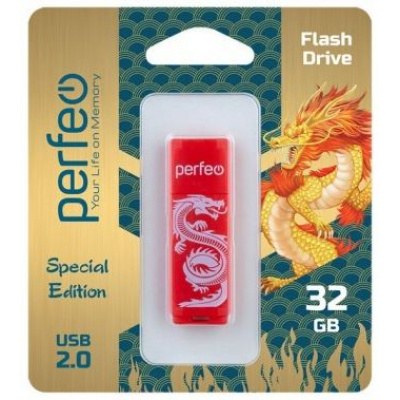 Большое фото товара - ФЛЕШ-накопитель (USB) PERFEО 32GB C04 Красный Дракон, 12-141547. Вариант №1