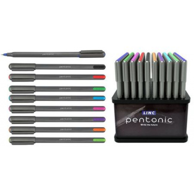 Большое фото товара - Ручка шариковая LINC "PENTONIC. SILVER" ассорти 1.0мм 7024/100/ASST (отгрузка 100 шт) LINC, 12-142534. Вариант №1