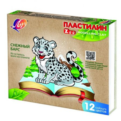 Большое фото товара - Пластилин  12цв 180 гр. "ЗООПАРК/ZOO" без стека 29С 1722-08 Луч, 12-142876. Вариант №1