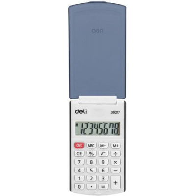 Большое фото товара - Калькулятор DELI 8 разрядов 63х15х105 мм E39217/BLACK черный, карманный (1189155) Deli, 12-143069. Вариант №1