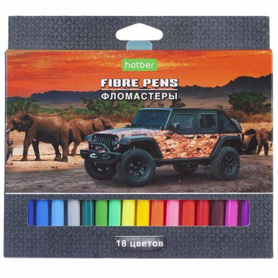 Большое фото товара - Фломастеры 18цв "JEEPING" карт.уп. (071103) Хатбер, 12-149360. Вариант №1