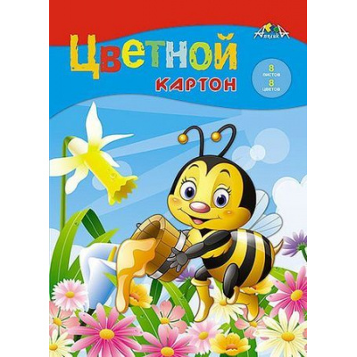 Большое фото товара - Набор цветного картона А3  8л 8цв "Пчелка" С0164-06 АппликА, 12-153003. Вариант №1