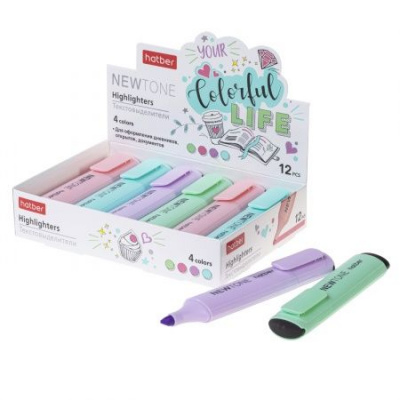Большое фото товара - Текстовыделитель  1-5мм "NEWtone PASTEL" ассорти (отгрузка кратно 12 шт) (070365) Хатбер, 12-153824. Вариант №1