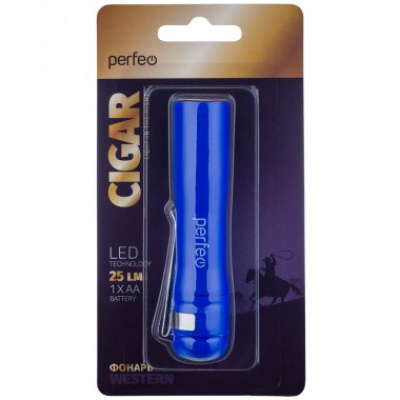 Большое фото товара - Фонарь "Cigar" 0,5Вт-LED, синий, 25LM, 1хАА, 1 режим PF_C3017 PERFEO, 12-164222. Вариант №1