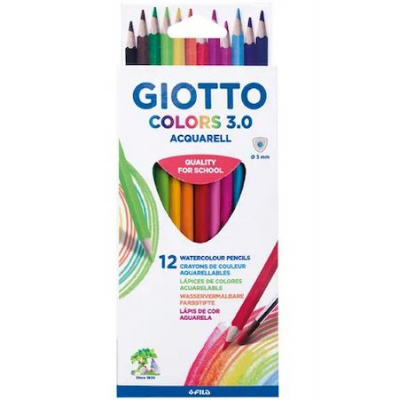 Большое фото товара - Карандаши акварельные 12цв  Giotto COLORS 3.0 трехгранные 277100 Fila, 12-168070. Вариант №1