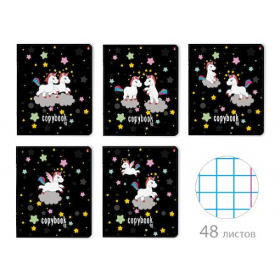 Большое фото товара - Тетрадь  48л клетка "СКАЗОЧНЫЕ ЕДИНОРОГИ" 7-48-782 Альт, 12-171239. Вариант №1