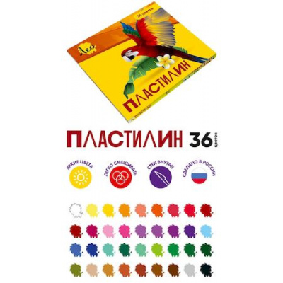 Большое фото товара - Пластилин  36цв 720 гр. "Ярко" со стеком LBMC-0136 Лео, 12-171533. Вариант №1