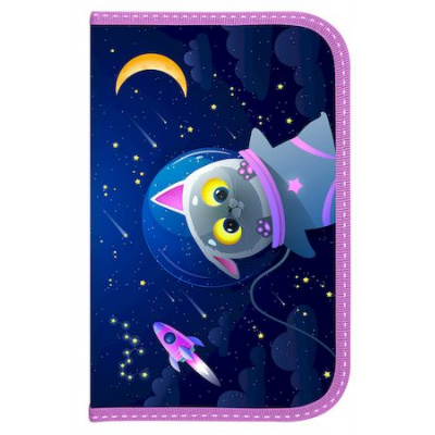 Большое фото товара - Пенал 2-х ств. 190х115х20 мм "SPACE CAT" ПКБ-СПК SchoolФормат, 12-171798. Вариант №1