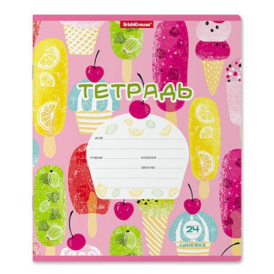 Большое фото товара - Тетрадь  24л линия "Ice Cream" 54555 ErichKrause, 12-174621. Вариант №1