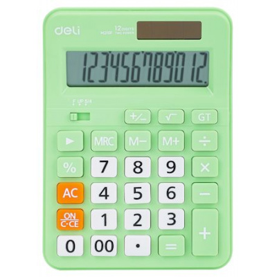 Большое фото товара - Калькулятор DELI 12 разрядов 108,7 х 152,1 х 29,8 мм EM210FGREEN   зеленый (1905870) Deli, 12-175173. Вариант №1