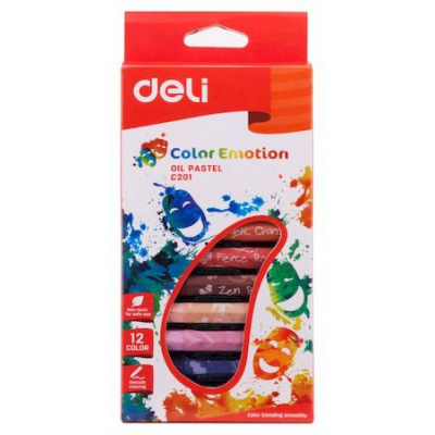 Большое фото товара - Пастель масляная 12цв EC20100 "Color Emotion" карт.уп. (410936) Deli, 12-176821. Вариант №1