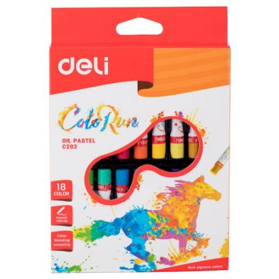 Большое фото товара - Пастель масляная 18цв EC20210 "ColoRun" (1005571) Deli, 12-178058. Вариант №1