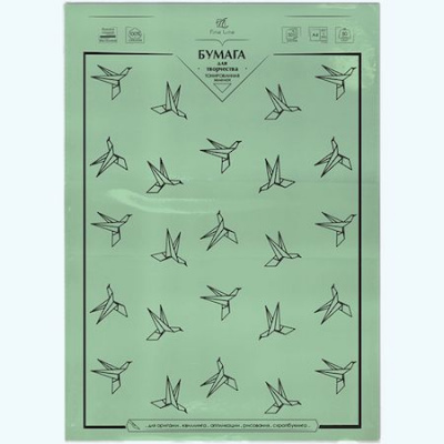 Большое фото товара - Бумага А4 50л 80гр. тонированная пастельная (зеленый) 3064 Полином, 12-179273. Вариант №1