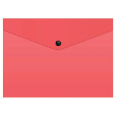 Большое фото товара - Папка с кнопкой  А5 150мкм PK803TA5PINK коралловая, кнопка черная (1657938) Бюрократ, 12-180374. Вариант №1