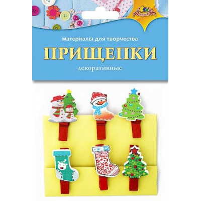 Большое фото товара - Декоративные прищепки "Новый год 2" С3574-21 АппликА, 12-180624. Вариант №1