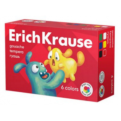 Большое фото товара - Гуашь  6цв 20мл Jolly Friends 61413 ErichKrause, 12-184015. Вариант №1