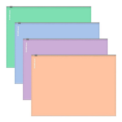 Большое фото товара - Папка на гибкой молнии А4 61169 ZIP Matt Pastel Bloom непрозрачная, ассорти ErichKrause, 12-184742. Вариант №1