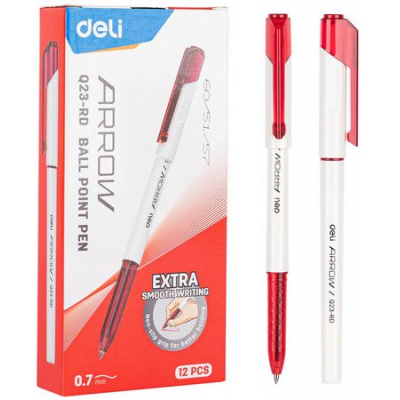Большое фото товара - Ручка шариковая Arrow EQ23-RD красная 0.7мм (1485597) Deli, 12-186220. Вариант №1