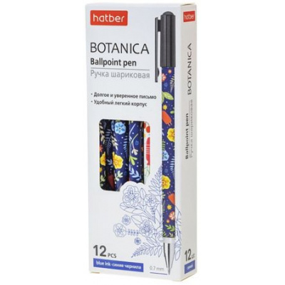 Большое фото товара - Ручка шариковая масляная "Botanica" синяя 0.7мм ассорти (076112) Хатбер, 12-186401. Вариант №1