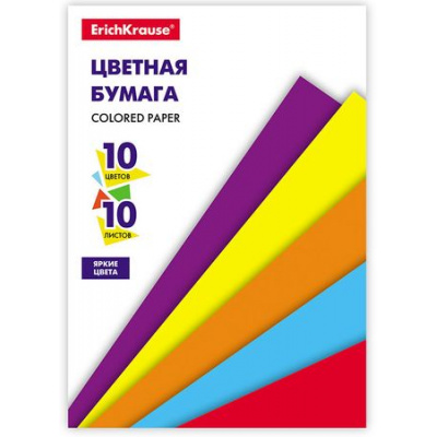 Большое фото товара - Набор цветной бумаги А5 10л 10цв "Basic" 53157 ErichKrause, 12-190940. Вариант №1