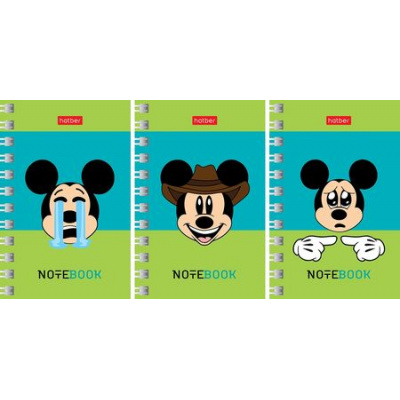 Большое фото товара - Записная книжка на спирали А7  40л клетка "Mickey emojis" (087525) Хатбер, 12-191665. Вариант №1