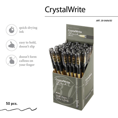 Большое фото товара - Ручка шариковая 0.38 мм "CrystalWrite" черная 20-0404/02 Bruno Visconti, 12-194279. Вариант №1