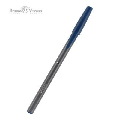Большое фото товара - Ручка шариковая 0.7 мм "GripWrite Grey" синяя одноразовая 20-0326/02 Bruno Visconti, 12-195767. Вариант №1