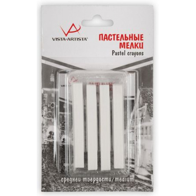 Большое фото товара - Пастельные мелки 4 шт 01 - белый/white VAAC VISTA-ARTISTA, 12-197993. Вариант №1