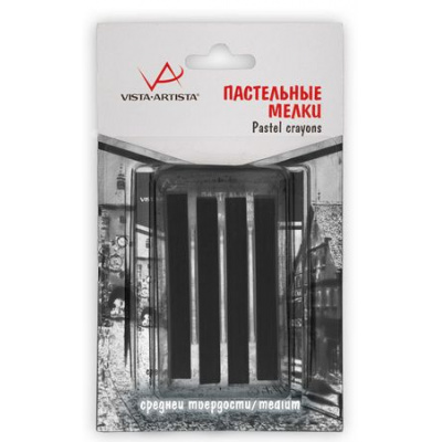 Большое фото товара - Пастельные мелки 4 шт 04 - черный/black VISTA-ARTISTA, 12-197994. Вариант №1