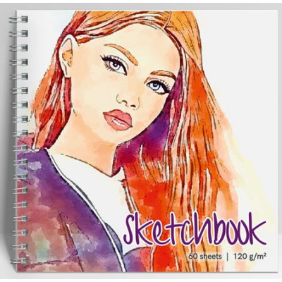 Большое фото товара - Альбом для зарисовок (скетчбук) 192х192 мм 60л твердая обложка на спирали "Рыжая бестия" 120г 13305 Academy style, 12-198153. Вариант №1