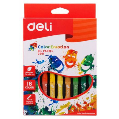 Большое фото товара - Пастель масляная 18цв EC20110 "Color Emotion" карт.уп. (410941) Deli, 12-199478. Вариант №1