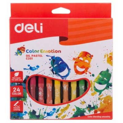 Большое фото товара - Пастель масляная 24цв EC20120 "Color Emotion" к/уп (410946) Deli, 12-199738. Вариант №1