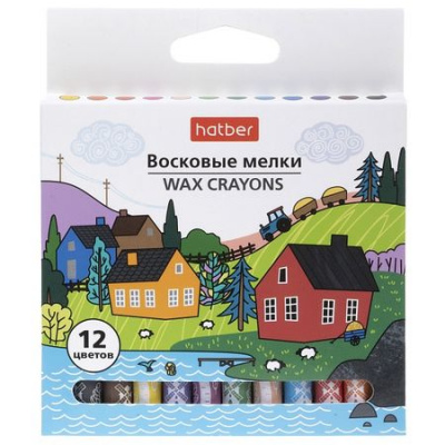 Большое фото товара - Мелки восковые 12цв "Время искусства/Art Time" корпус 9мм (090286) Хатбер, 12-199898. Вариант №1