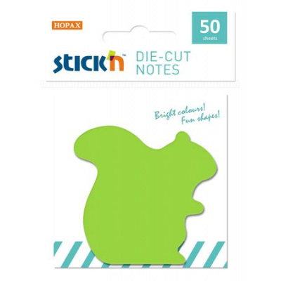 Большое фото товара - Бумага для заметок с клеевым краем Stick`n 50л "Белка" зеленый 21771 (1065725) Hopax, 12-199933. Вариант №1