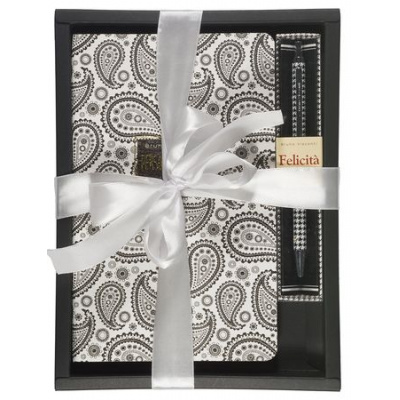 Большое фото товара - Подарочный набор Ежедневник недатированный А5 "Черно-белый/Black&White. Восточный мотив" + металлическая ручка 3-743/02-5 Bruno Visconti, 12-200462. Вариант №1