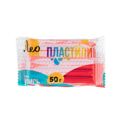 Большое фото товара - Пластилин  50гр. "Учись" красный LNMC-50 Лео, 12-201895. Вариант №1