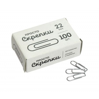 Большое фото товара - Скрепки канцелярские 22мм/100шт С22-100 Глобус, 12-202099. Вариант №1