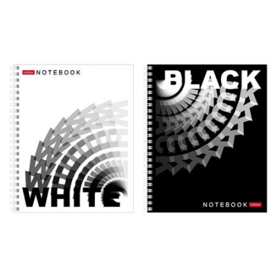 Большое фото товара - Тетрадь  96л клетка на спирали "Black and white" (088840) 96Т5В1гр Хатбер, 12-202958. Вариант №1