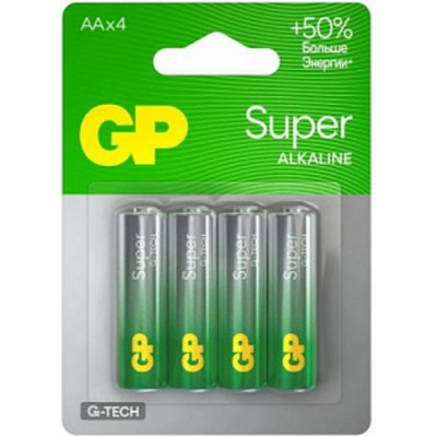 Большое фото товара - Элемент питания LR06  4BL GP Super G-TECH (40) (320), 12-203159. Вариант №1