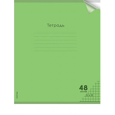 Большое фото товара - Тетрадь  48л клетка пластиковая обложка "НЕОН ЗЕЛЕНЫЙ" 48-1375 Проф-Пресс, 12-203460. Вариант №1