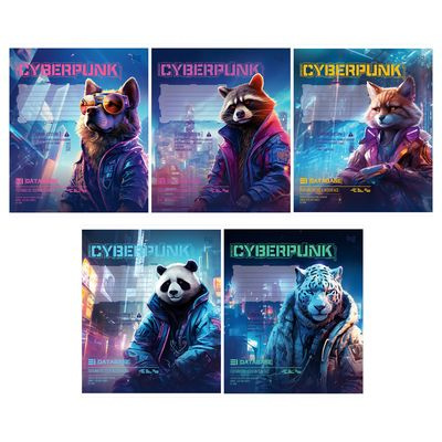 Большое фото товара - Тетрадь  12л клетка "Cyberpunk" Т5ск12_вл 60288 BG, 12-203553. Вариант №1