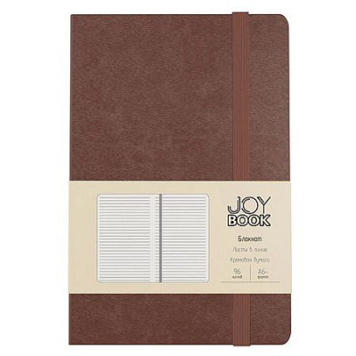 Большое фото товара - Блокнот А6-  96л линия "Joy Book. Брауни" на резинке,карман, кожзам БДБЛ6964523 Listoff, 12-203863. Вариант №1