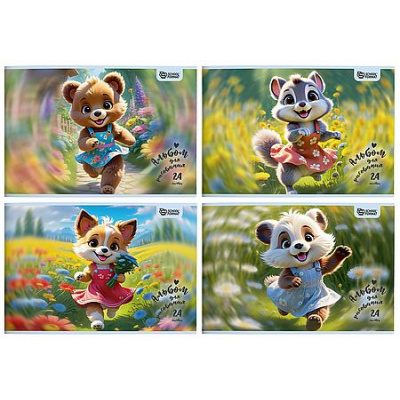 Большое фото товара - Альбом для рисования 24л "НА ПОЛЯНКЕ" УФ-лак АЛ24-НП SchoolФормат, 12-204012. Вариант №1