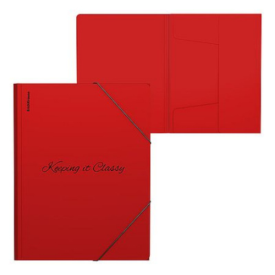 Большое фото товара - Папка на резинках А4 65226 "Классика Фразы/Classic Phrases" красный 400мкм (в пакете по 4 шт.) ErichKrause, 12-204485. Вариант №1