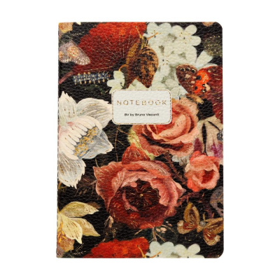 Большое фото товара - Записная книжка А5  60л линейка "ФЛОРА.РОСКОШНЫЙ БУКЕТ/FLORA.LUSH BOUQUET" экокожа 7-60-1315/14 Bruno Visconti, 12-206172. Вариант №1
