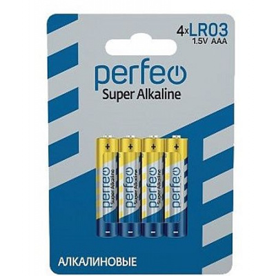 Большое фото товара - Элемент питания LR03  4BL PERFEO Super Alkaline (120/960), 12-206996. Вариант №1