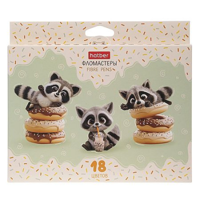 Большое фото товара - Фломастеры 18цв "ВОТ ЕНОТ" карт.уп. (093538) Хатбер, 12-207977. Вариант №1