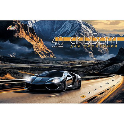 Большое фото товара - Альбом для рисования 40л "Гоночное авто" С0220-68 АппликА, 12-209968. Вариант №1